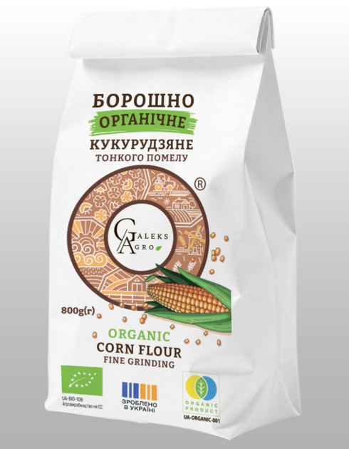 Борошно кукурудзяне Galeks Agro тонкого помелу органічне 800 г - Фото 1 Борошно кукурудзяне Galeks Agro тонкого помелу органічне 800 г - изображение 1