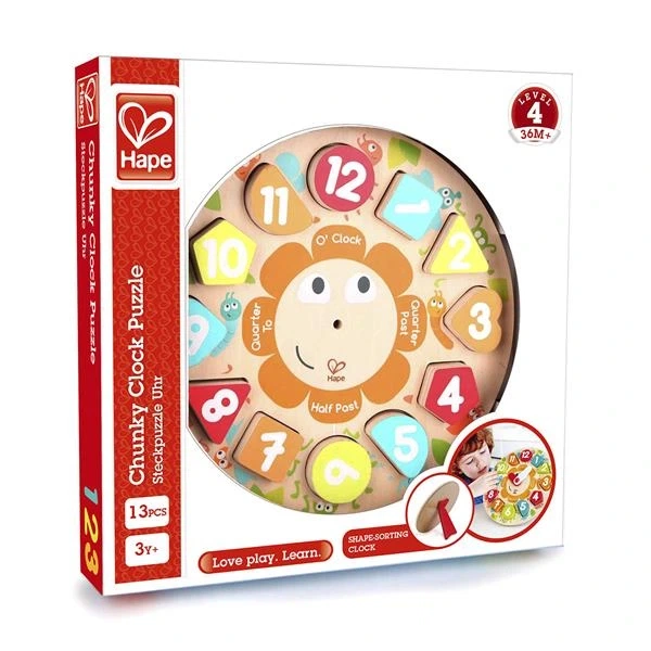 Дерев'яний пазл-сортер Hape Годинник (E1622) - изображение 4
