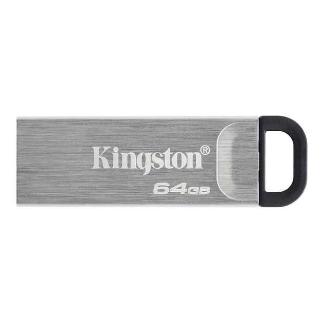 Флеш-накопичувач Kingston USB 3.2 DT Kyson 64GB Silver/Black - Фото 1 Флеш-накопичувач Kingston USB 3.2 DT Kyson 64GB Silver/Black - зображення 1