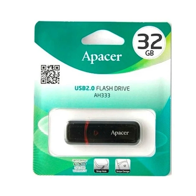 Флеш-накопичувач Apacer USB 2.0 AH333 32Gb Black - Фото 2 Флеш-накопичувач Apacer USB 2.0 AH333 32Gb Black - зображення 2