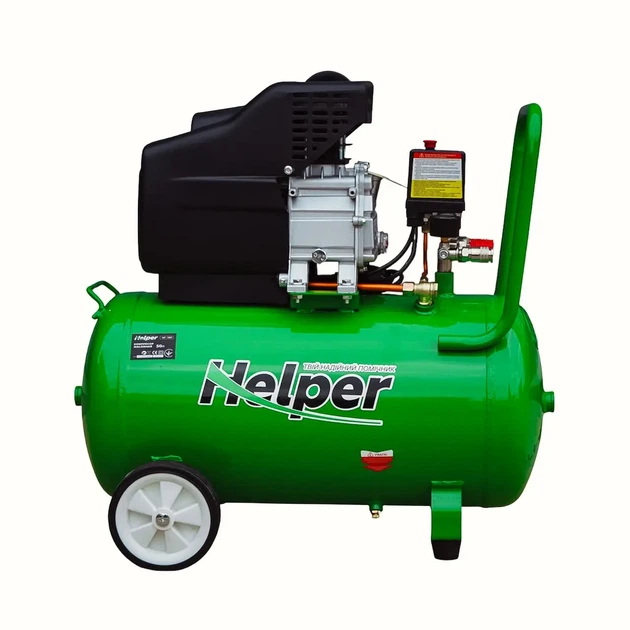 Поршневой масляный компрессор Helper HP - 1097 1800 Вт 8 бар 50 л для мастерской гаража СТО с увеличенной поршневой группой воздушный компрессор электрический для пневмоинструмента покраски подкачки шин компактный производительный - изображение 4