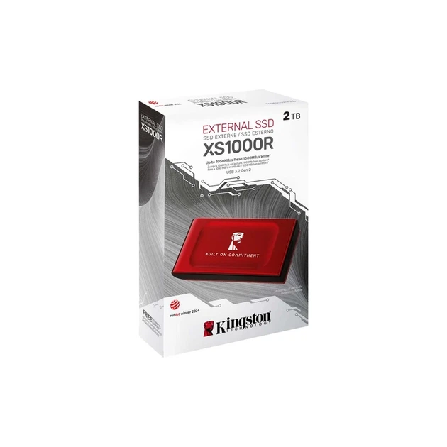 Портативний SSD Kingston XS1000R BOC 2TB USB 3.2 Gen2 Type-C 3D NAND Red - зображення 2