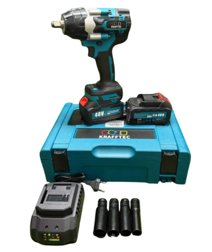 Акумуляторний ударний гайковерт для автосервісу Krafftec Germany PRO 48V Безщітковий потужний електрогайковерт у кейсі 48V/8Ah - зображення 11