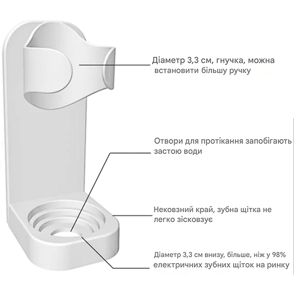 Підставка для електричних зубних щіток oclean soocas тримач для електрощітки oral b - зображення 11