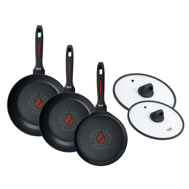 Набір зі сковорідок Smart Fry 26 см, 28 см та сковорідка для млинців 24 см + ПОДАРУНКИ: ополоник, лопатка та картоплемялка - зображення 2