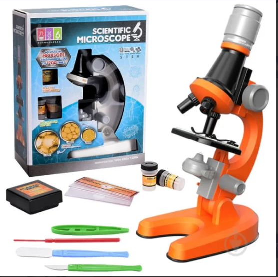 Детский микроскоп Scientific Microscope OEM 1013A, набор юного исследователя, увеличение 100x/400x/1200x - Фото 3 Детский микроскоп Scientific Microscope OEM 1013A, набор юного исследователя, увеличение 100x/400x/1200x - изображение 3