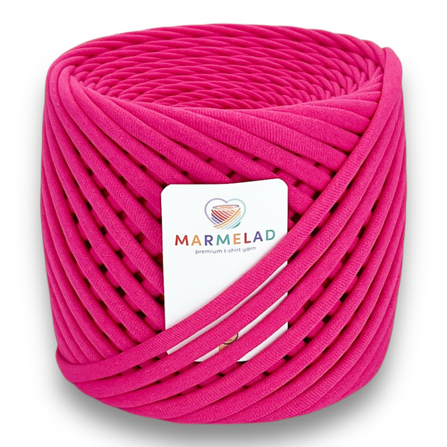 Трикотажная пряжа Мармелад 7-9 мм 50 м (полмоточка) Hot Pink Светлая фуксия - Фото 1 Трикотажная пряжа Мармелад 7-9 мм 50 м (полмоточка) Hot Pink Светлая фуксия - изображение 1