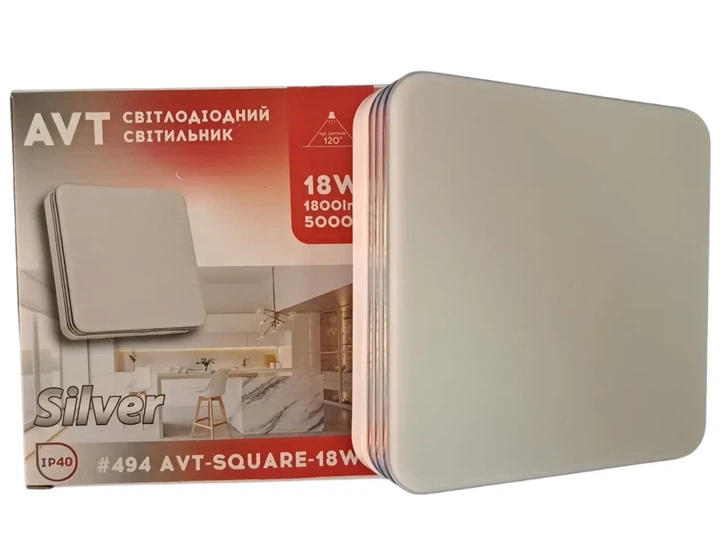 Світильник світлодіодний накладний Silver 18W 5000К IP40 квадратний - изображение 2