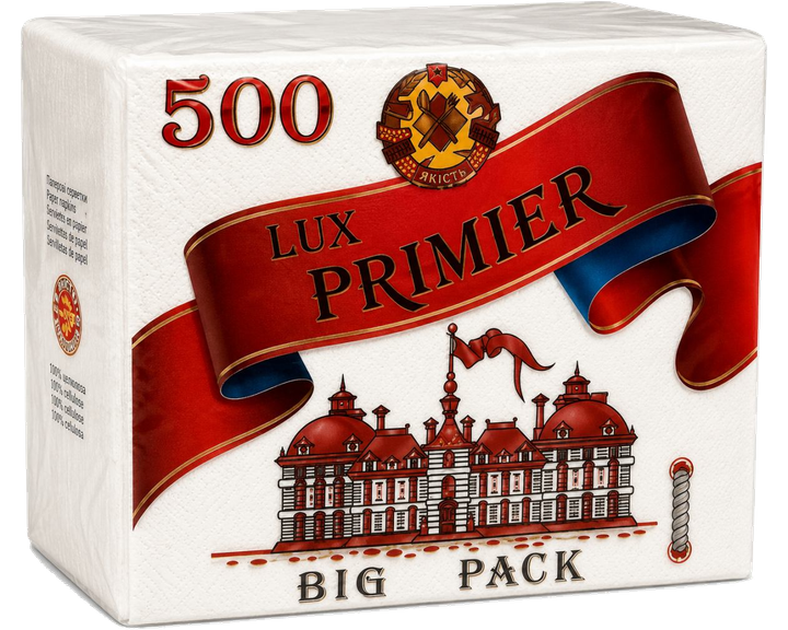 Бумажные салфетки Premier Luxe, белые, 500 шт - Фото 2 Бумажные салфетки Premier Luxe, белые, 500 шт - изображение 2