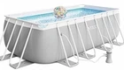 Сімейний каркасний басейн Intex 26790 400x200x122 см з ПВХ для дачі Прямокутний басейн великий Об'єм 8000 л Сірий каркасний басейн для сім’ї Басейн для саду та відпочинку - зображення 3