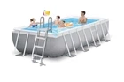 Сімейний каркасний басейн Intex 26790 400x200x122 см з ПВХ для дачі Прямокутний басейн великий Об'єм 8000 л Сірий каркасний басейн для сім’ї Басейн для саду та відпочинку - зображення 17