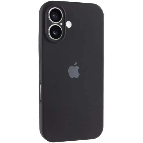 Чохол для iPhone 16 силіконовий Soft-touch Silicone Case Full Size with Frame (AA) Black - Фото 1 Чохол для iPhone 16 силіконовий Soft-touch Silicone Case Full Size with Frame (AA) Black - зображення 1