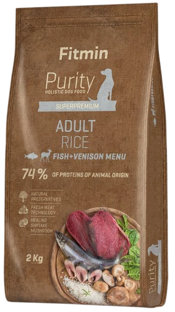 Сухий корм для собак Fitmin Purity Adult Rice Fish & Venison 2 кг (8595237015986) - Фото 1 Сухий корм для собак Fitmin Purity Adult Rice Fish & Venison 2 кг (8595237015986) - зображення 1