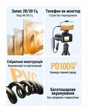 Карта відеозахоплення Ugreen Mini HDMI USB-C 2K 100 Вт Gray (UG301) - Фото 3 Карта відеозахоплення Ugreen Mini HDMI USB-C 2K 100 Вт Gray (UG301) - зображення 3