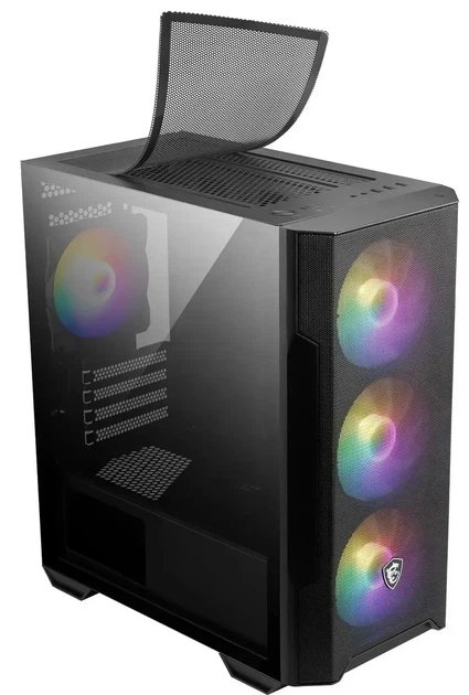 Корпус для ПК MSI MAG FORGE M100R / Micro-ATX Tower / 4x ARGB / Закаленное стекло / Без БП / Черный (101642360) - Уценка - изображение 5