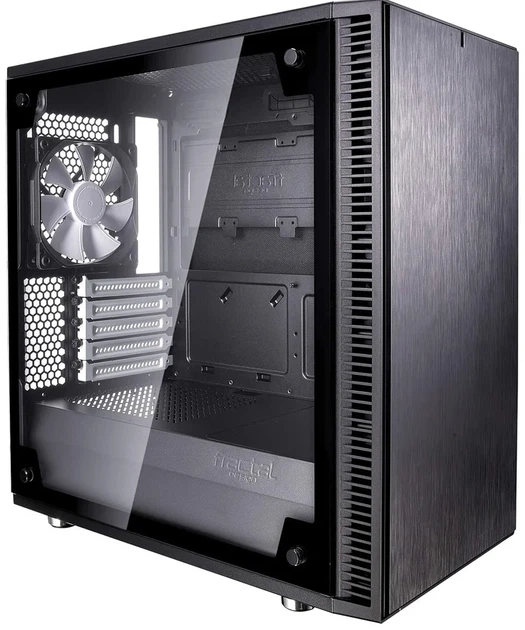 Корпус Fractal Design Define Mini C TG / без БП / Mini-Tower / mATX / Tempered Glass / 2x120mm Fans / USB 3.0 / Черный (101642365) - Уценка - Фото 4 Корпус Fractal Design Define Mini C TG / без БП / Mini-Tower / mATX / Tempered Glass / 2x120mm Fans / USB 3.0 / Черный (101642365) - Уценка - изображение 4