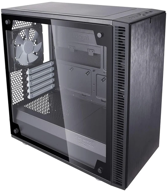 Корпус Fractal Design Define Mini C TG / без БП / Mini-Tower / mATX / Tempered Glass / 2x120mm Fans / USB 3.0 / Черный (101642365) - Уценка - Фото 5 Корпус Fractal Design Define Mini C TG / без БП / Mini-Tower / mATX / Tempered Glass / 2x120mm Fans / USB 3.0 / Черный (101642365) - Уценка - изображение 5