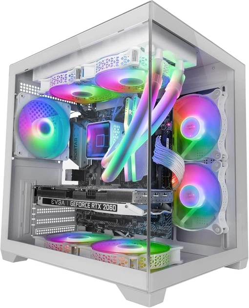 Корпус для ПК Mars Gaming MC-VIEW2 / Micro-ATX / Без БП / 1x120mm FRGB / USB 3.0 / Белый (101640670) - Уценка - Фото 1 Корпус для ПК Mars Gaming MC-VIEW2 / Micro-ATX / Без БП / 1x120mm FRGB / USB 3.0 / Белый (101640670) - Уценка - изображение 1