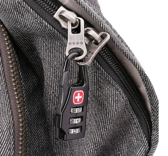 Кодовый замок для сумки чемодана рюкзака "Swiss cross", замок для молнии - изображение 5