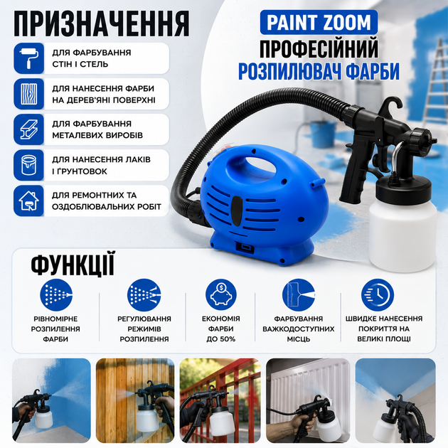 Профессиональный распылитель краски Paint Zoom 800 мл - изображение 2