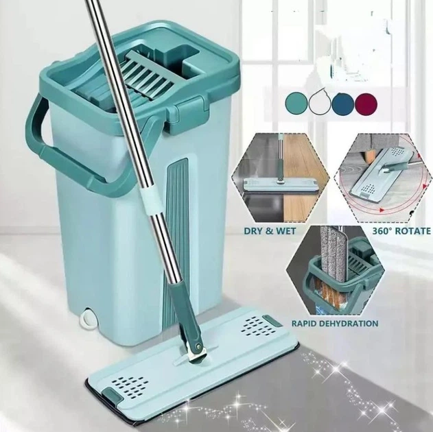 Комплект BestMop швабра с автоматическим отжимом Лентяйка для уборки со складной ручкой и ведром 8 л TP - изображение 5