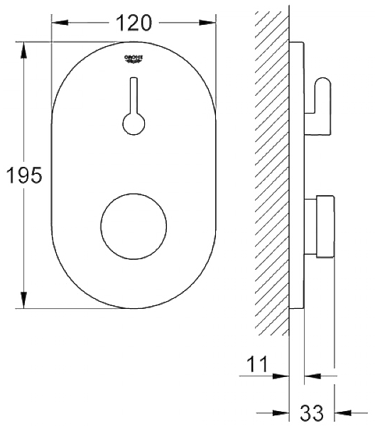 Змішувач для душу GROHE EUROSMART COSMOPOLITAN, хром, прихований монтаж - изображение 2