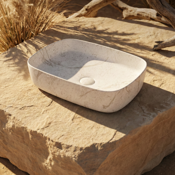 Умивальник VOLLE PIEDRA 1301.005231, мармур, накладний, 50 см - изображение 4