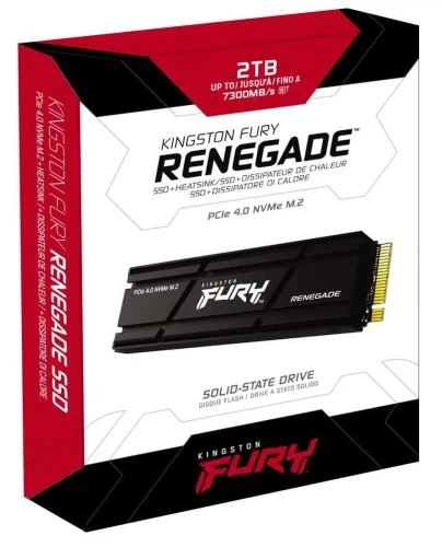 Твердотільний накопичувач SSD 2Tb, Kingston FURY Renegade, PCI-E 4.0 x4, M.2 2280, 3D TLC, 7300/7000 МБ/с, з радіатором (SFYRDK/2000G) - изображение 3