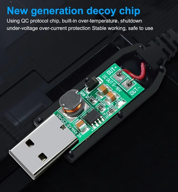 Кабель Elough для роутера от павербанка - повышающий переходник USB - DC 9V DC 5.5x2.1mm / 1м - Фото 6 Кабель Elough для роутера от павербанка - повышающий переходник USB - DC 9V DC 5.5x2.1mm / 1м - изображение 6