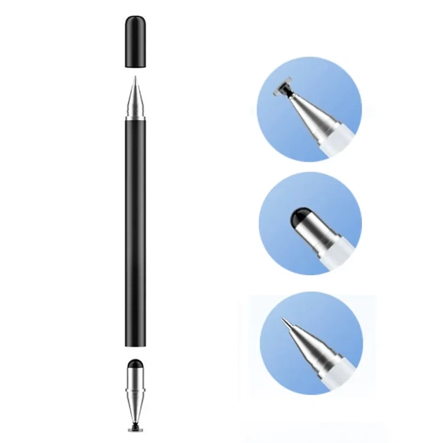 Универсальный Емкостный Стилус - Ручка 3 в 1 Чёрный Touch Pen для телефона планшета сенсорного экрана - изображение 2