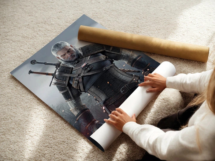 Постер Ведьмак Геральт на поле боя, Witcher, плакат для геймера, A3 42×30 см (id2017) - изображение 3
