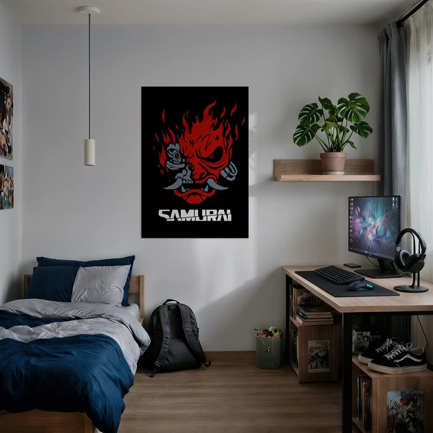Постер Кіберпанк 2077, Cyberpunk 2077, Samurai, плакат для геймера, A3 42×30 см (id6458) - зображення 2