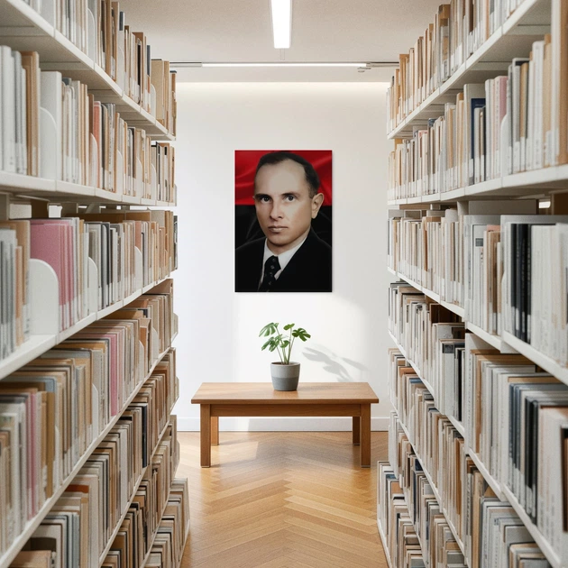 Постер Степан Андреевич Бандера и флаг УПА, Stepan Bandera, Украина, история, A1 89×60 см (id5712) - изображение 2