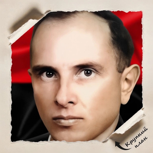 Постер Степан Андреевич Бандера и флаг УПА, Stepan Bandera, Украина, история, A1 89×60 см (id5712) - изображение 4