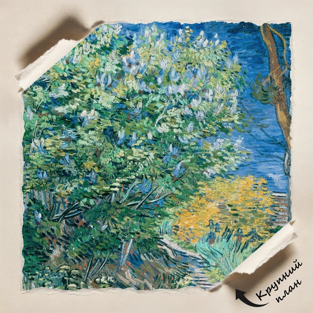 Постер Куст сирени, Винсент ван Гог, Vincent van Gogh, Lilac Bush, интерьерный декор, A3 30×40 см (id6664) - изображение 4