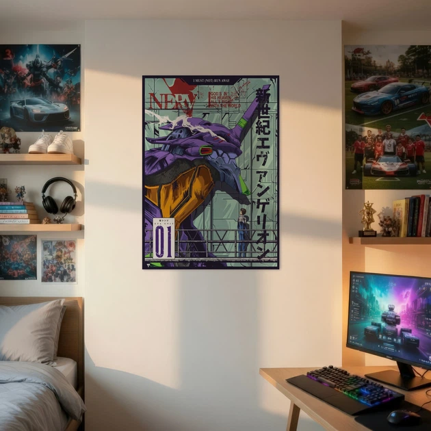 Постер Евангелион, Икари Синдзи, Neon Genesis Evangelion, EVA Unit 01, аниме декор, A3 42×30 см (id5033) - изображение 2