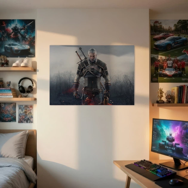 Постер Ведьмак Геральт с арбалетом, Witcher, плакат для геймера, A3 30×42 см (id2016) - изображение 2