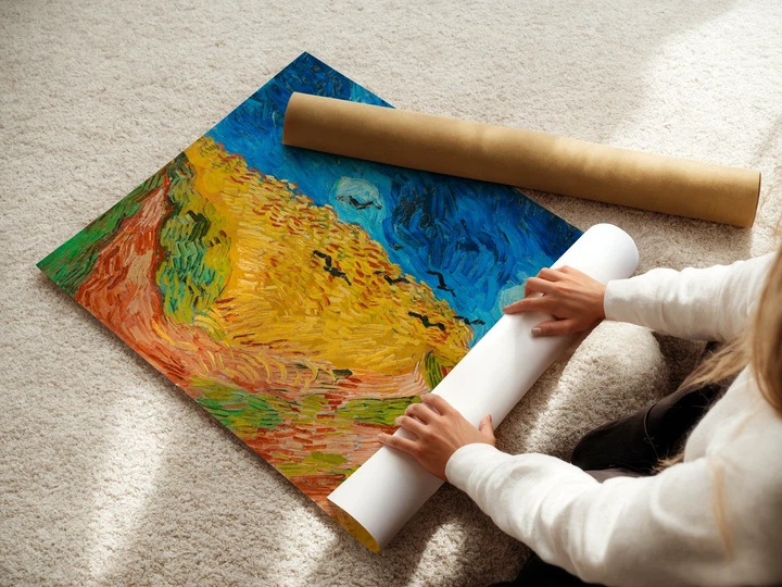 Постер Пшеничное поле с воронами, Винсент ван Гог, Vincent van Gogh, Wheatfield, A3 20×42 см (id6659) - изображение 3
