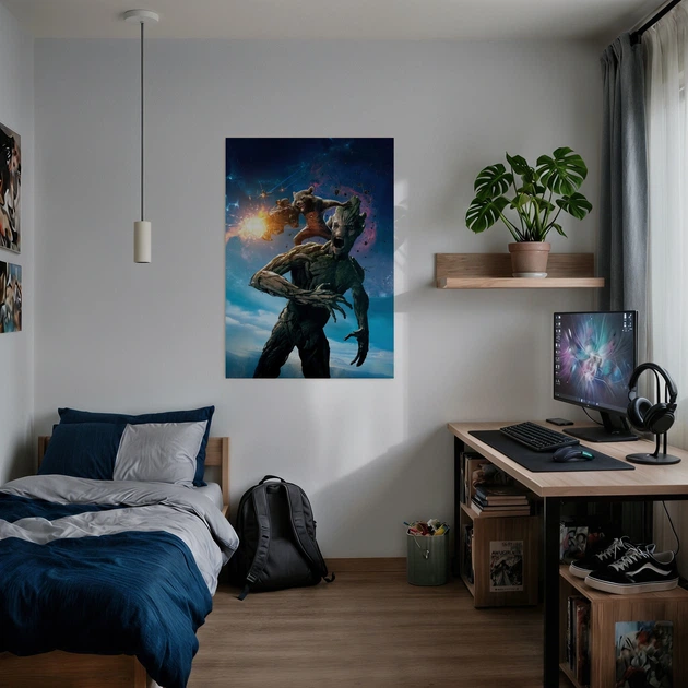 Постер Вартові Галактики, Грут та Єнот Ракета, Guardians of the Galaxy, Groot, супергерої, A2 60×42 см (id0001) - зображення 2