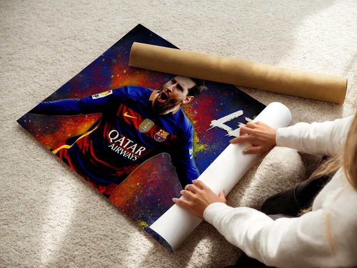 Постер Футболист Лионель Месси, ФК Барселона, Lionel Messi, Barcelona, A3 24×42 см (id1923) - изображение 3