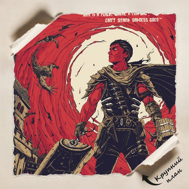 Постер Берсерк, Гатс, Чёрный мечник, Berserk, аниме постер, A3 42×30 см (id5220) - изображение 4