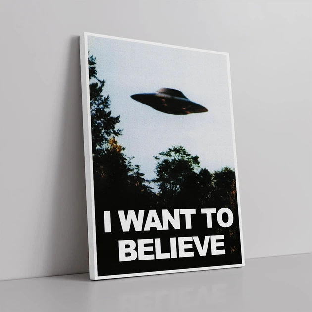 Інтер'єрна картина Цілком таємно, X-Files, I want to believe, НЛО, UFO, серіал, інтер'єрний постер, 42×30 см (id1578) - зображення 2