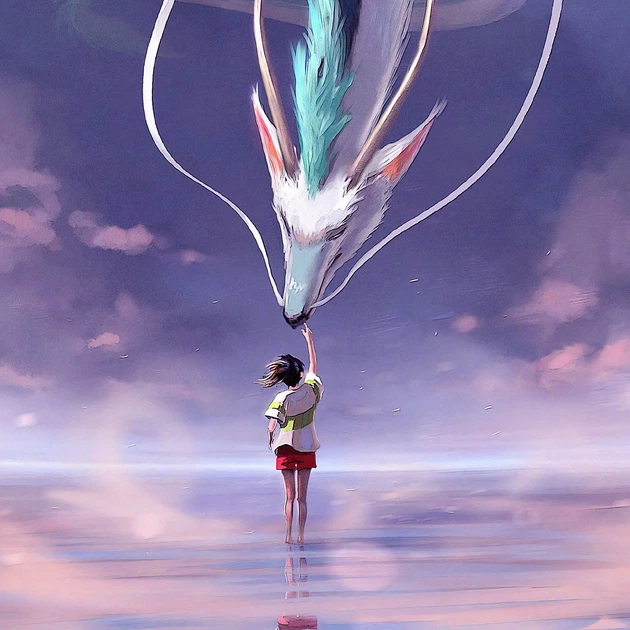 Інтер'єрна картина Віднесені привидами, Тіхіро та Хаку-дракон, Spirited Away (2001), аніме постер, 42×28 см (id3854) - зображення 4