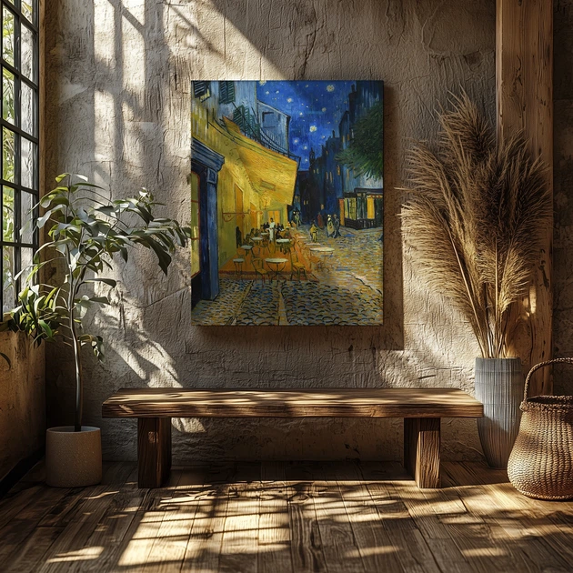 Интерьерная картина Ночная терраса кафе, Винсент ван Гог, Vincent van Gogh, 37×30 см (id6658) - изображение 2