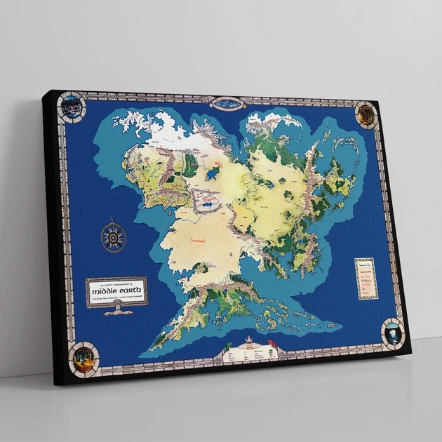 Интерьерная картина Карта Средиземья, Властелин Колец, Lord Of The Rings, Толкин, 60×90 см (id0119) - изображение 2