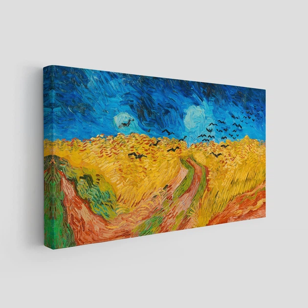 Інтер'єрна картина Пшеничне поле з круками, Вінсент ван Гог, Vincent van Gogh, Wheatfield, 29×60 см (id6659) - зображення 2