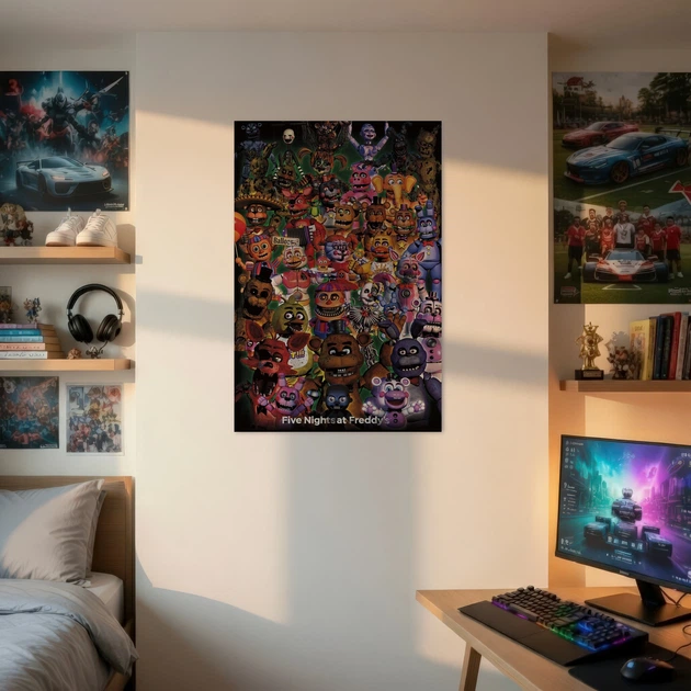 Постер Пять ночей с Фредди, Five Nights at Freddy's, все персонажи FNAF, A3 42×28 см (id6273) - изображение 2