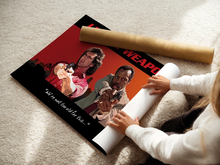 Постер Смертельное оружие, Lethal Weapon (1987), культовое кино, A3 30×42 см (id0760) - изображение 3