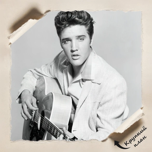 Постер Элвис Пресли с акустической гитарой, Elvis Presley, король рок-н-ролла, A2 60×45 см (id1746) - изображение 4