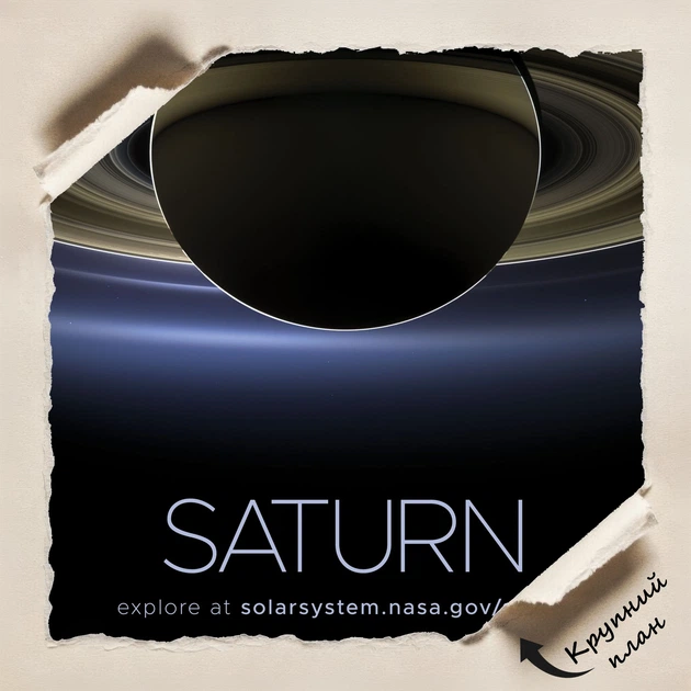 Постер Сатурн, Saturn, NASA, НАСА, космос, астрономия, A3 42×27 см (id7134) - изображение 4
